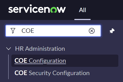 COE Security Configuration